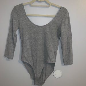 Grey low shoulder body suit !